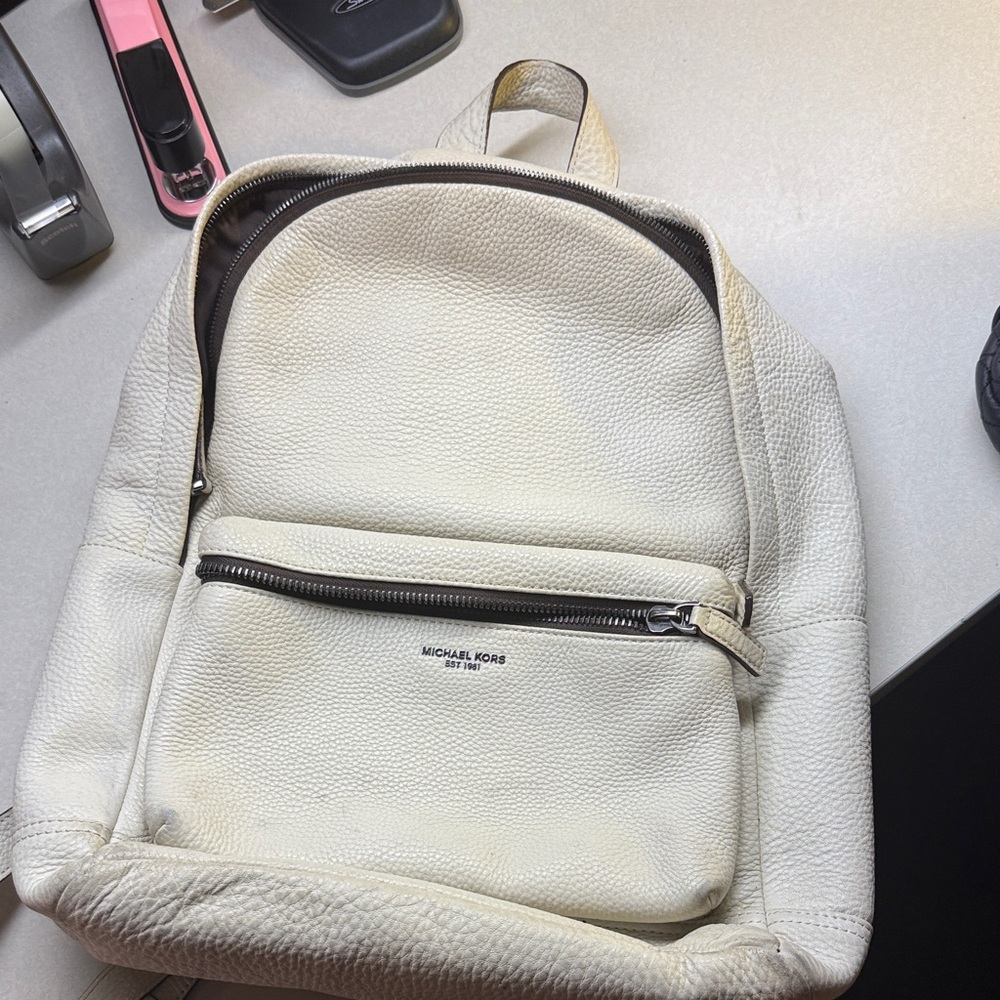 Michael Kors Off-White Leather Backpack